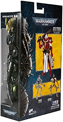 McFarlane Toys, Warhammer 40000 Adepta Sororitas Battle Sister Action (Order of the Bloody Rose) Figure with 22 Moving Parts, Collectible Warhammer Figure with collectors stand base  Ages 12+