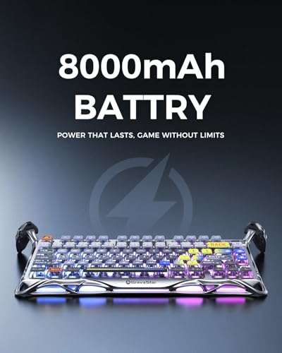 Image of GravaStar Mercury K1 Pro Wireless Mechanical Gaming Keyboard, 75% Layout RGB Custom Keyboard, Hot-Swappable Linear Switches - Aluminum Alloy, Interstellar Silver Brushed Metal Look