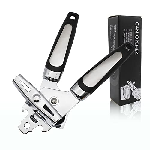 WANBY Ouvre-boîte manuel en acier inoxydable - Bord lisse - Outil de coupe 3 en 1 pour canettes bières bouteilles de lait en poudre Cover