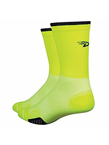 DeFeet International Cyclismo 5-Inch Stripe Sock, Yellow/Black, Large
