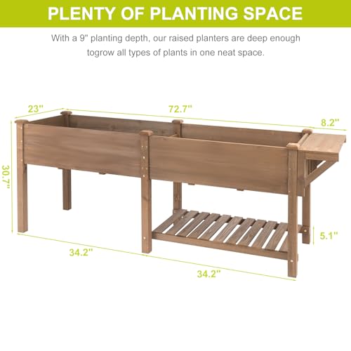Gowoodhut Raised Garden Bed with Legs Outdoor, Elevated Garden Box with Legs, Large Storage Shelf for Vegetable, Flower, Herb, Easy to Assemble?81x23x31 in