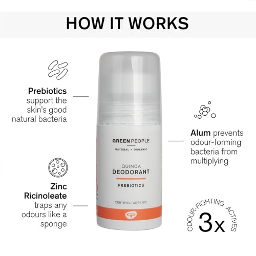 Green People Quinoa & Prebiotics Deodorant 75ml | Effective Natural & Organic Deodorant | Gentle Citrus Scented Deodorant for Women | Paraben Free & Ethanol Free | Cruelty Free & Vegan - Image 3