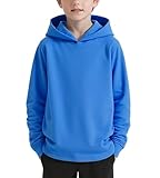Funnycokid Boys Hoodies Blue Teens Hooded Shirt Size 11-12 Kids Long Sleeve Fashion Hoody 11Y 12Y