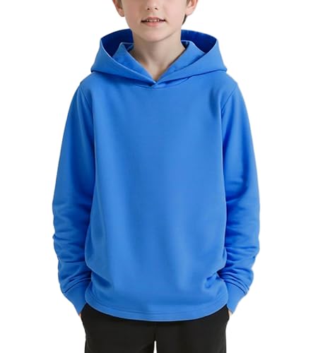 Funnycokid Boys Hoodies Blue Teens Hooded Shirt Size 11-12 Kids Long Sleeve Fashion Hoody 11Y 12Y