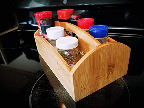 SplashSoup Bamboo Caddy, Home Accessory, Bathroom Counter and Kitchen Cabinet Organizer and Storage Holder