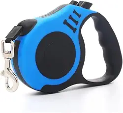 Guia Correia Retrátil de 3 metros Para Passeio Com Pets até 10kg, Com Trava De Segurança Qualidade Premium (Azul)
