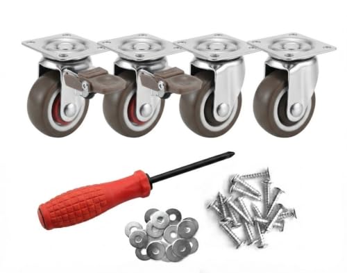 Hixuaio 1-Inch TPE Plate Casters