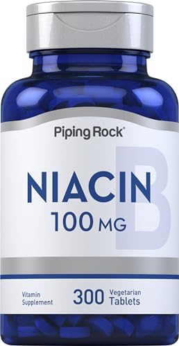 Piping Rock Niacin 100mg | 300 Tablets | with Flushing | Vegetarian, Non-GMO, Gluten Free