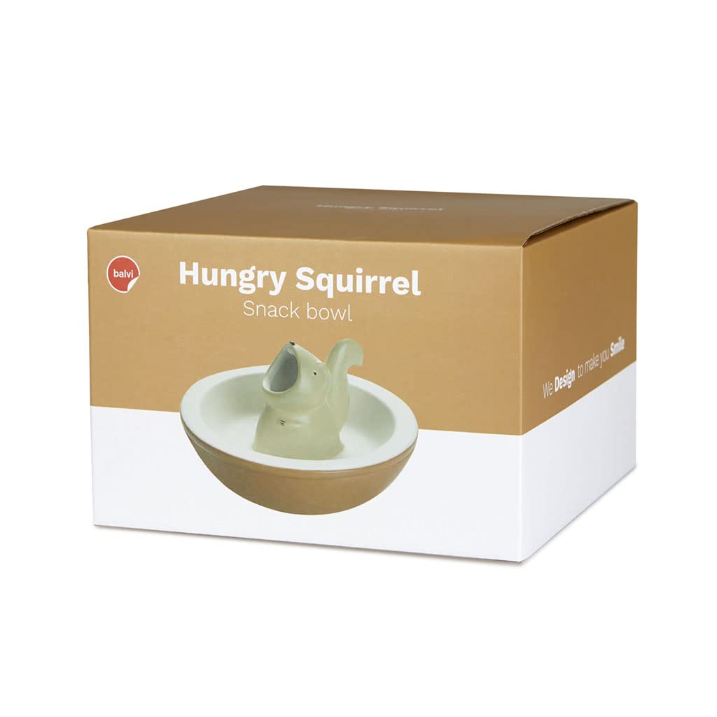 Balvi Plateau apéritif Hungry Squirrel Bol pour Snacks 2 en 1 avec Compartiment intérieur pour Les co