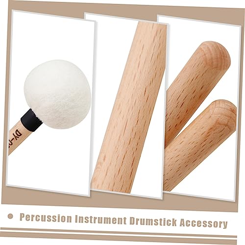Baquetas de percusión con mango de madera y cabeza de fieltro, 2 piezas miniatura 4