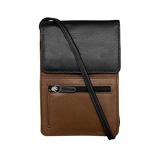 ili New York 6827 Genuine Leather Crossbody Organizer with RFID Blocking Lining