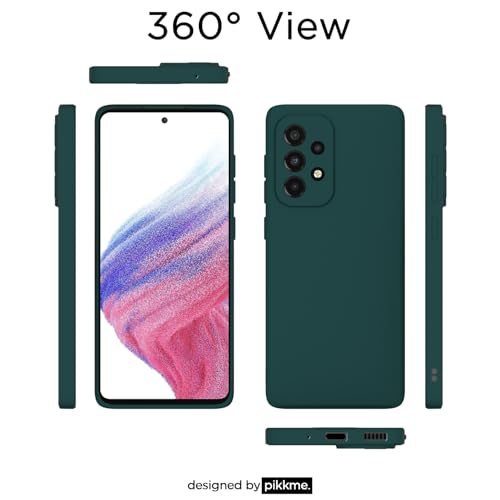 Image of Outlouders Back Cover for Samsung Galaxy A53 5G | Camera Protection | Durable Soft Matte Silicone Bumper Case (Green)