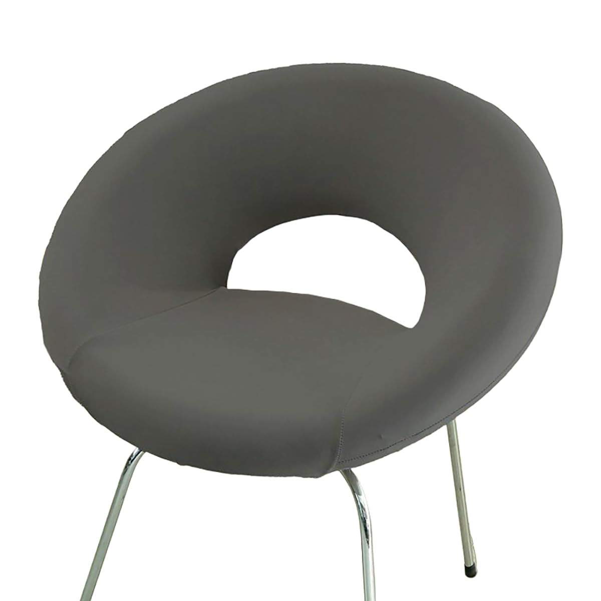Liwlliua Dark Gray B Swivel Bar Stool Chair Covers, Hollow Backrest Stretch Chair Cover Slipcovers For Round Curved Back Vanity Chairs Bar Stools, Washable Kitchen Chair Slipcovers,,4Pcs