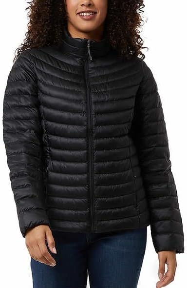 32 Degrees Womens Midweight Down Jacket (Black, S), Small
