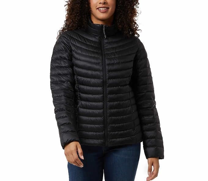 32 Degrees Womens Midweight Down Jacket (Black, M), Medium