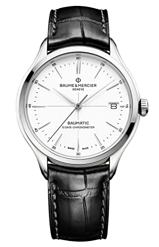 Baume et Mercier Clifton Baumatic Automatic Men's Black Leather Watch 10518