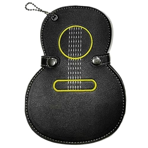 Gitarrenplektren-Halter – Plektrum-Organizer, PU-Leder-Schlüsselanhänger, Gitarrenförmiger Plektrumkoffer, kompaktes Musikzubehör, praktischer Plektrumhalter für E-Bass, Ukulele-Spieler