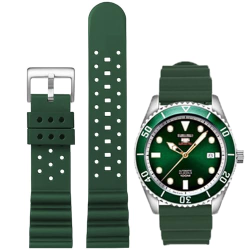 Niziruoup Bracelet de Montre FKM Caoutchouc Fluoré Libération Rapide Ventilé Durable Fluorocarbone Bande de Remplacement 18mm 20mm 22mm 24mm pour Montres de plongée Homme & Femme – vue 8