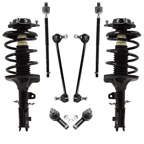 Image of Detroit Axle - Front Struts w /Coil Spring Sway Bar Links Inner Outer Tie Rod Ends Replacement for 2005-2009 Kia Spectra Spectra5