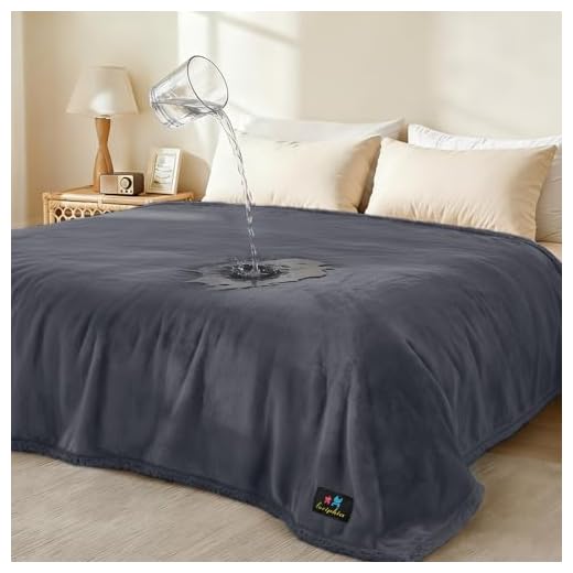 Waterproof Pet Blanket, Liquid Pee Proof Dog Blanket for Sofa Bed Couch, Reversible Sherpa Fleece Furniture Protector Cover for Small Medium Large Dogs Cats, Dark Gray X-Large（85" x 57"）