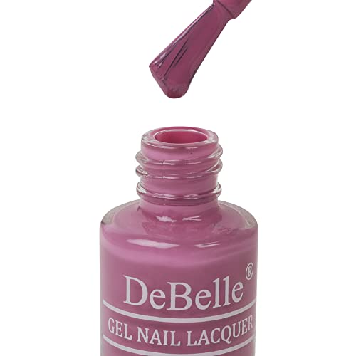 Image of DeBelle Gel Creme Nail Polish Flamboyant Florina (Dark Pink Mauve Nail Paint), 6ml | Non UV - Gel Finish | Seaweed Enriched Formula | Long Lasting Nail Paint | Cruelty & Toxic Free |