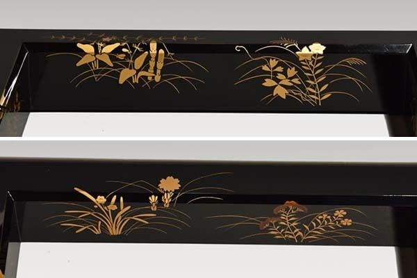 Amazon.co.jp: 四季草花蒔絵炉縁塗師龍斎(作)共箱真塗地布着せ広間用