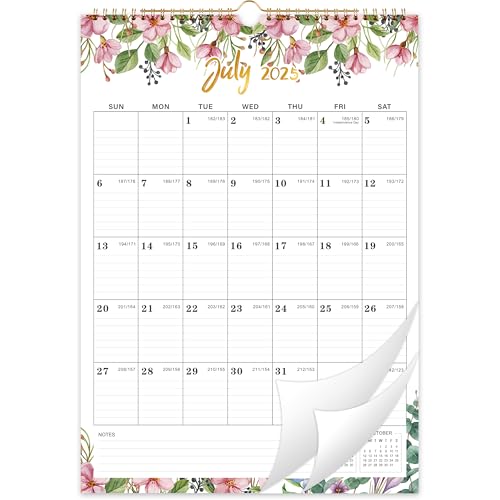 Calendário de parede 2025-2026 - Calendário de parede mensal 2025-2026, julho de 2025 - dezembro de