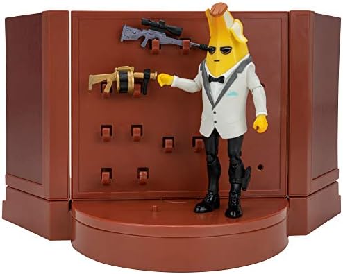 Fortnite Agents Room Agent Peely, Includes 2 (4-inch) Articulated Agent Peely Figures, Playset with Secret Passageway, Legendary Accessories, Weapons, Accessory Storage., FNT0648
