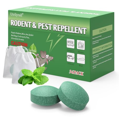 36 Pack Mouse Rodent Repellent - Peppermint Oil Based Indoor & Outdoor Rodent Repellent for House,...