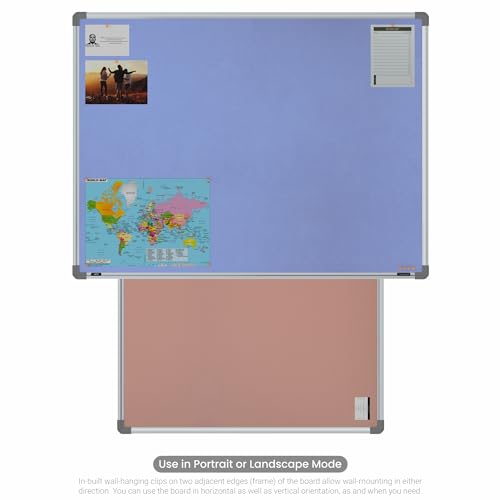 Image of Scholar Art Metis 3x4 Feet Fabric Pin Up Board for Study Table & Kids Room | Vibrant & Versatile Crape Cloth + High Density Soft Board for Pinning Photos, Sticky Notes & Reminders (Purple)
