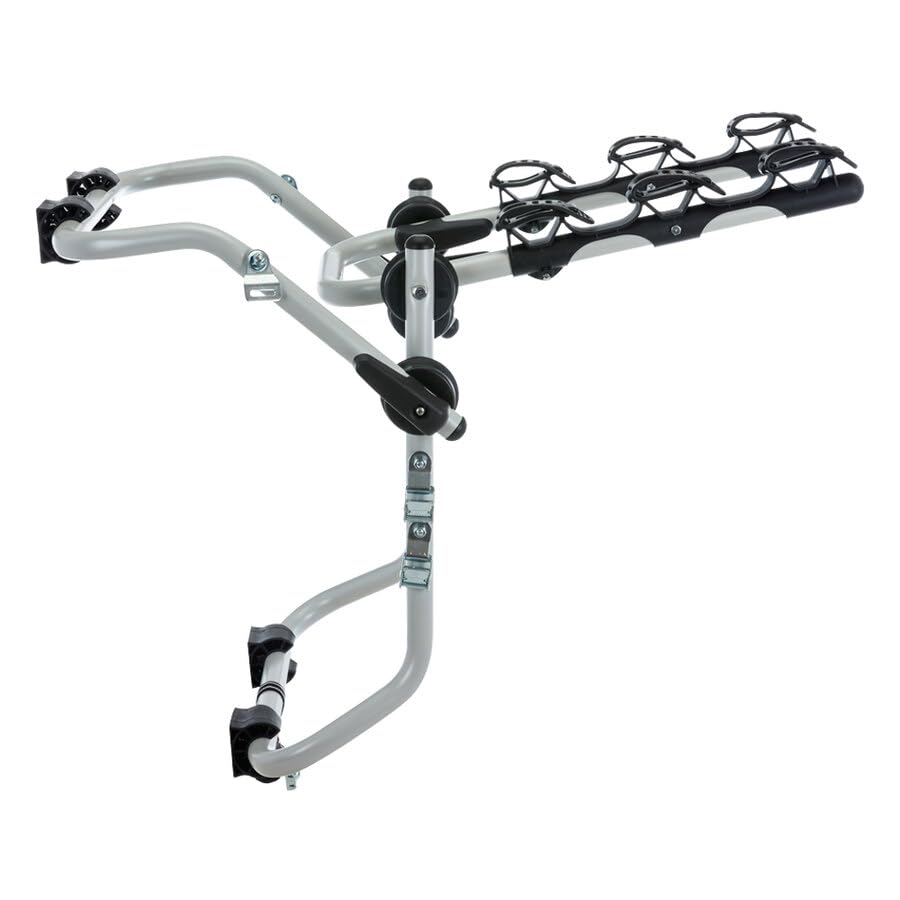 BBROS Portabici Posteriore | 3 Biciclette | 45kg | Assemblato | Gommino Salva Bici | Compatibile Auto | Pieghevole