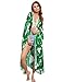 SweatyRocks Women's Flowy Kimono Cardigan Open Front Maxi Dress Green X-Small
