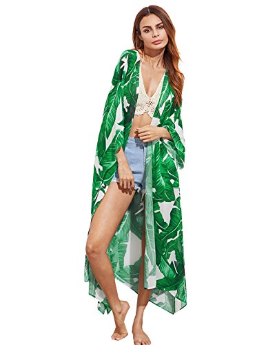 SweatyRocks Women's Flowy Kimono Cardigan Open Front Maxi Dress3