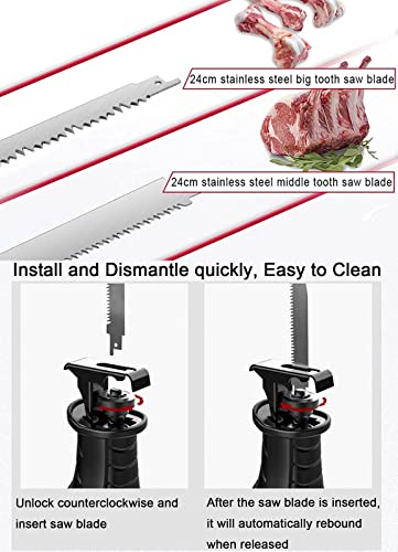 Foto von Knochensäge Elektrisch Profi Metzger Knochensäge, Fleischsäge Maschine für Kommerzielle und Haushalt, Metzger Knochenbandsäge, Beste Wahl zum Knochenschneiden(Color:Blue,Size:900W)