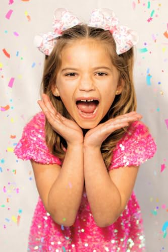 Moño de Cinta Grosgrain con Estampado de Cumpleaños para Niñas, Tamaño Medio o King, con Pinza Antideslizante WeeStay, Mediano, Es Mi Cumpleaños miniatura 2