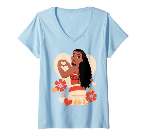 T-shirt V Vaiana Disney Princesse Saint-Valentin pour femme casual chic