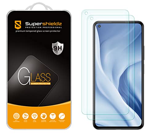 Supershieldz (2 Pack) Designed for Xiaomi Mi 11 Lite and Xiaomi 11 Lite 5G NE Tempered Glass Screen Protector, Anti Scratch, Bubble Free
