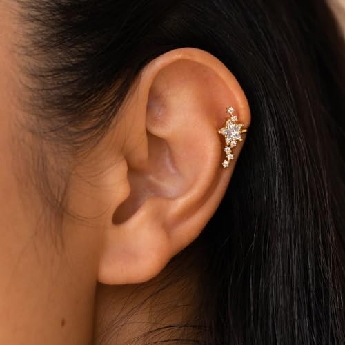 Image of Ear Cuffs Non Piercing 14K Gold Plated Ear Cuff Earrings for Women Trendy Clip on Cartilage Earring Stacks Non Pierced Adjustable Fake Earrings Set Jewelry Christmas Gift 2026 Stocking Stuffers