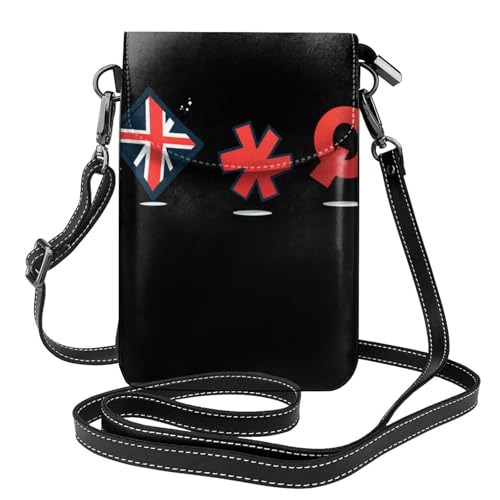 Petit sac en cuir pour téléphone avec motifs et bandoulière
