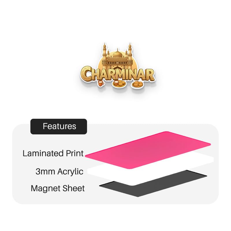 Image of Charminar Fridge Magnets, Glossy Finish, Stylish Magnet for Fridge, Wardrobe & Metal Surfaces