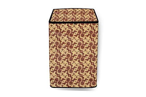 Image of Stylista Top Load Fully Automatic Washing Machine Cover Compatible for IFB 8 kg, 8.5 kg, 9 kg & 9.5 kg, Trellis Pattern Brown