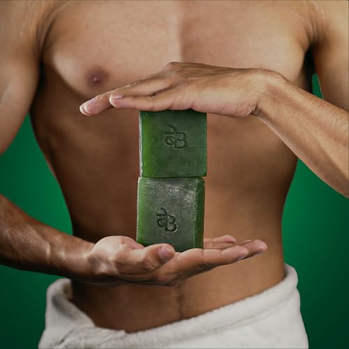 Image of Neem & Tulsi Bathing Ayurvedic Soap Pack of 1 | Anti-Acne & Anti-Bacterial | Herbal Bathing Bar for Clear Skin | handmade Soap 125g for Face & Body soap