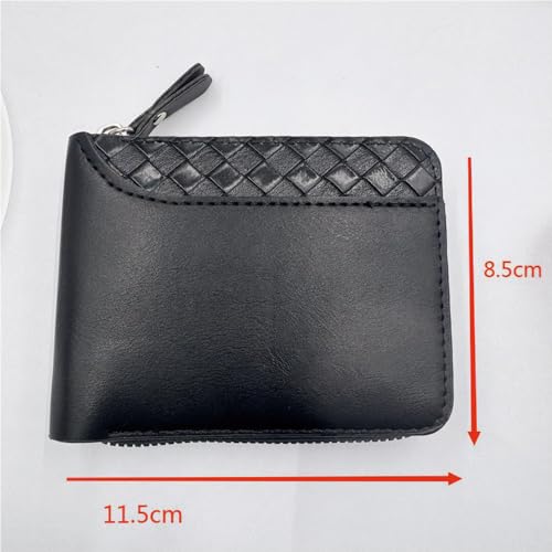 Men's Zipper Wallet Leather Bifold Wallets Slim RFID Blocking Zip Around Credit Card Holder Compact Small Wallet,Brown3