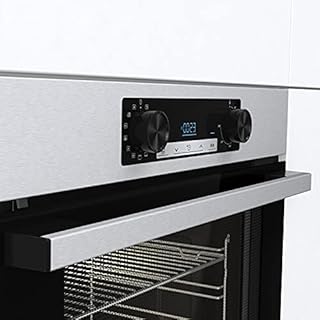 Hisense BI64211PX Four multifonction - Cavité XXL de 77L, Pyrolyse, 13 Fonctions, Fonction Pizza 300°C, AirFry, Affichage LED, Inox, Classe A+