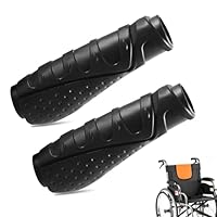 Rollator Handgriffe, 2 Stück Gehhilfe Handgriff Anti-Rutsch 21mm Krücken Handgriffe Ergonomisch Griffpolster Rollator Zubehör für ältere Menschen Verletzte (Schwarz)