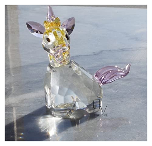 Crystal Lucky Angel Horse Crystal Horse Figurines Ornament Craft Animal Paperweight Collection Home Table Decor Kids Favor Gifts Decorative (Size : Mouse) #TOP2