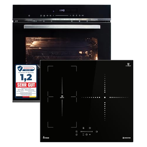 Autarkes Herdset: 60cm Einbaubackofen EB8017ED + 59cm Induktionskochfeld IND5903SP | Katalyse | Pizzafunktion | Grill | Umluft | Heißluft | Automatik-Timer | SET8017IND593SP