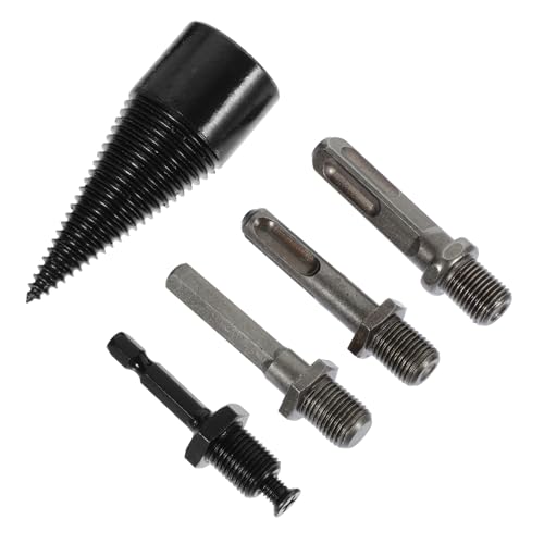 POPETPOP 5 Piezas artefacto de leña brocas de mano partidor de troncos de leña rajadora de troncos astillador de troncos broca para leña cortadora de madera taladro partidor de leña Black