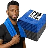 COLD FACTOR Premuim PVA Cooling Towel-10 Pack-Chill Pad Lasts up to 5 Hours-for Neck and Face-UPF 50+ (Blue and Gray)