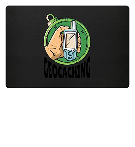 Enomis Geocaching Zubehör Geschenk - Fußmatte -60x40cm-Schwarz